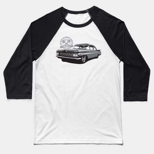 1959 Chevrolet Impala - Made in America Baseball T-Shirt by 6thGear